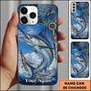 Maxcorners Fishing Blue Ocean Wave Hook Customized Name 3D Cap