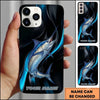 Maxcorners Sleek Dark Liquid Style Custom Name Fishing Phone Case