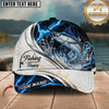Maxcorners Fishing Blue Lightning White Scale Water Splash Customized Name 3D Cap