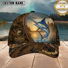 Maxcorners Fishing Rustic Brown Camo Sunset Lake Customized Name 3D Cap