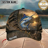 Maxcorners Fishing Rustic Bark and Sunset Customized Name 3D Cap