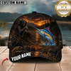 Maxcorners Fishing Grim Reaper Sunset Lake Skull Artwork Customized Name 3D Cap