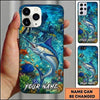 Maxcorners Fishing Vibrant Aqua Coral Reef Customized Name 3D Cap
