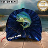 Maxcorners Fishing Neon Blue Purple Light Burst Customized Name 3D Cap