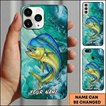 Maxcorners Fishing Teal Aqua Marble Wave Customized Name 3D Cap
