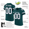 Maxcorners Custom Midnight Green White-Black Mesh Authentic Football Jersey LM2605
