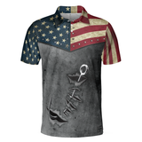 Maxcorners American Flag Fishing Men 3D Polo