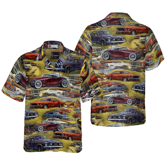 Maxcorners Retro Hot Rod 3D Hawaiian Shirt