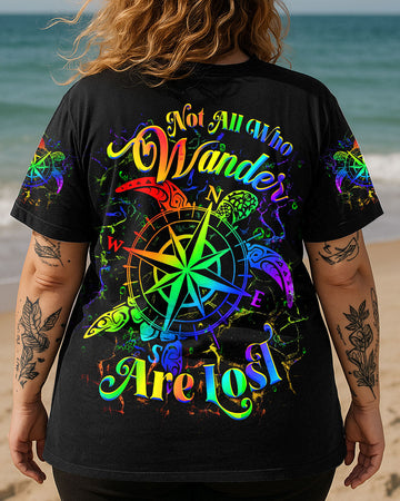 Maxcorners Not All Who Wander Are Lost Turtle All Over Print LM1501