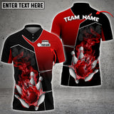 Maxcorners Smoky Fire Bowling And Pins Customized Name 3D Shirt