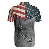 Maxcorners American Flag Fishing Men 3D Polo