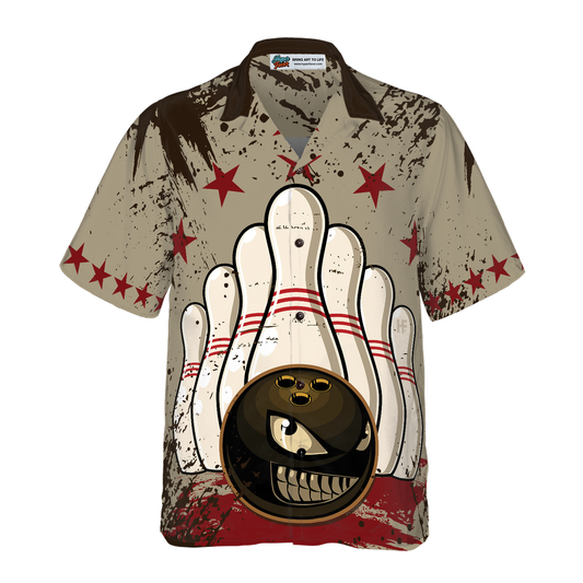 Maxcorners Bowling Ball Vintage Background Hawaiian Shirt