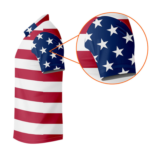 Maxcorners Custom Flag Golf Shirt, Golfing Apparel, Patriotic Golf Shirts, Mens Golf Gift