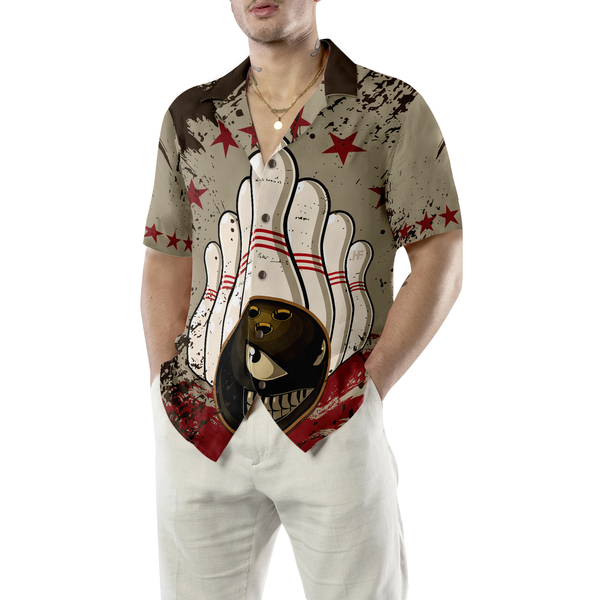 Maxcorners Bowling Ball Vintage Background Hawaiian Shirt