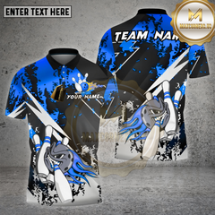 Maxcorners Bowling Shirt Fire Bowling Ball Silver Black Flame Strikes Style Personalized Team Name Jersey (4 Colors)