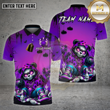 Maxcorners Neon Graffiti Panda Bowling Shirt Halloween Glow Spooky Ball Custom Name Team Personalized Jersey (4 Colors)