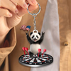 Maxcorners Patriotic Rock Panda Dartboard 3D Keychain