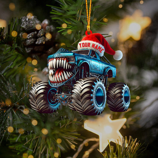 Maxcorners Monster Truck Home Decor Christmas Ornament, Personalized Ornament 2D Flat LM2211