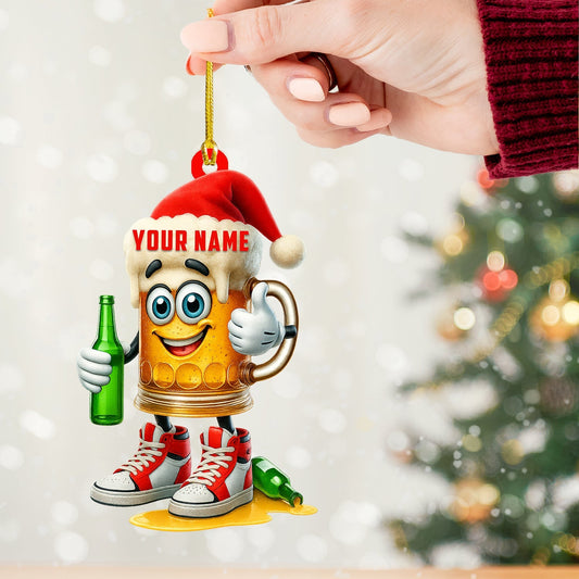 Maxcorners Christmas Beer, Home Decor, Christmas Ornament, Personalized Ornaments 2D Flat LM2111