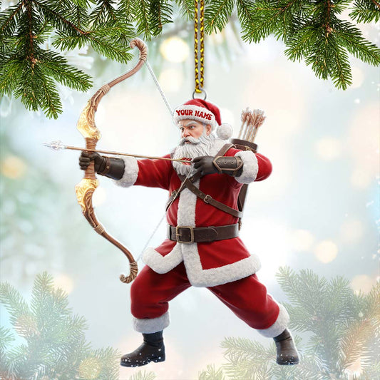 Maxcorners Christmas Archery Santa Home Decor, Christmas Ornament, Personalized Ornament 2D Flat LM2111