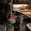 Maxcorners Red Fish Fishing Keychain Hooked On Freedom American Flag Fish Design Personalized Name 2D Keychain
