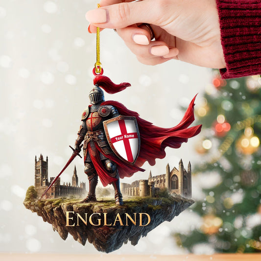 Maxcorners The Best England Warrior Ornament, Personalized Ornament 2D Flat LM2211