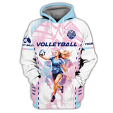 Maxcorners Pink Volleyball Signature Personalized Name Shirt