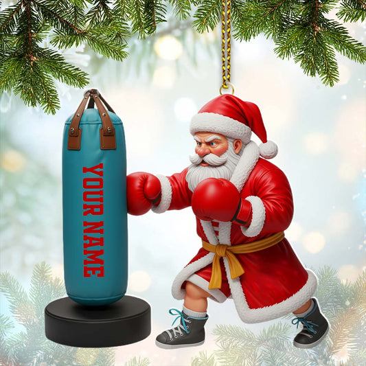 Maxcorners Santa Boxing, Home Decor, Christmas Ornament, Personalized Ornament 2D Flat LM2111