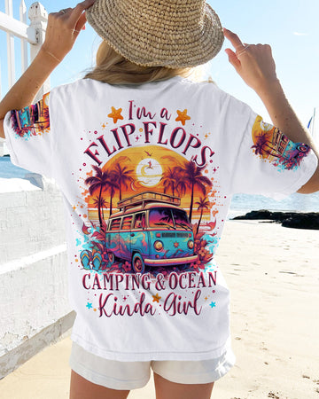 Maxcorners Flip Flops Camping Ocean Kinda Girl All Over Print LM2101