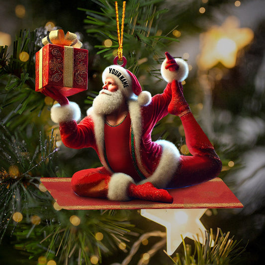 Maxcorners Yoga Santa Christmas Home Decor Christmas Ornament, Personalized Ornament 2D Flat LM2211