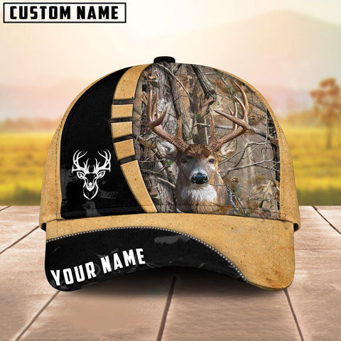 Maxcorners Deer Hunting Black And Yellow Personalized Cap
