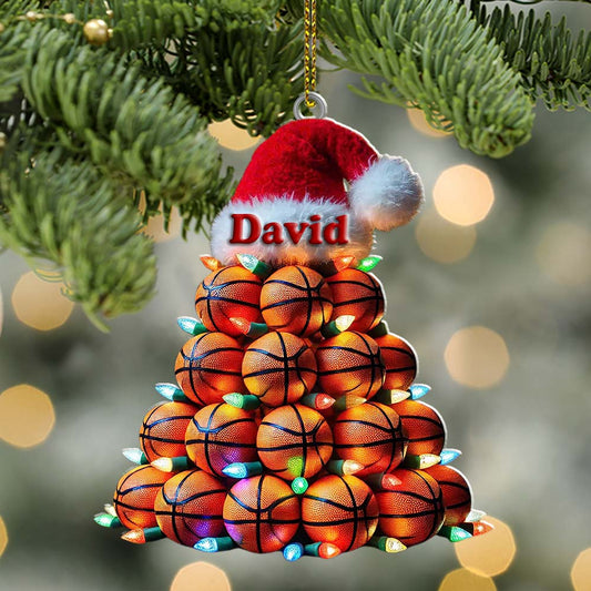 Maxcorners Custom Name Basketball Ornament, Basketball Lover Christmas Gift 2D Flat LM2211