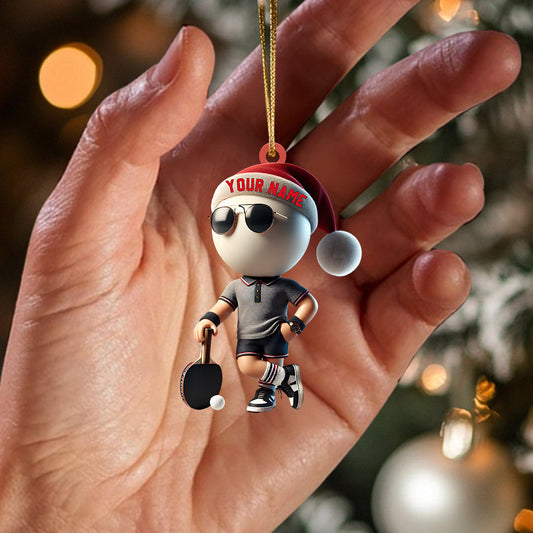 Maxcorners Ping Pong Player Decor Christmas Ornament, Personalized Ornament 2D Flat LM2211