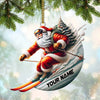 Maxcorners Custom Name Santa Skiing Ornament, Santa Christmas Gift Decoration 2D Flat LM2111