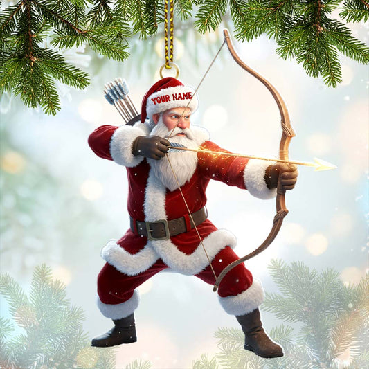 Maxcorners Archery Santa, Home Decor, Christmas Ornament, Personalized Ornament 2D Flat LM2111