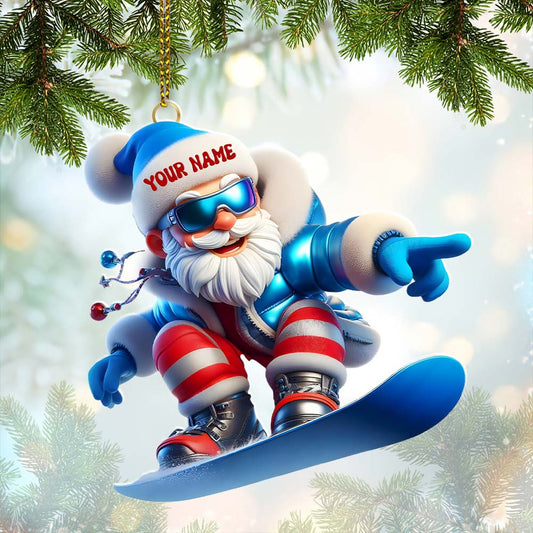 Maxcorners Santa Skiing, Home Decor, Christmas Ornament, Personalized Ornament 2D Flat LM2111