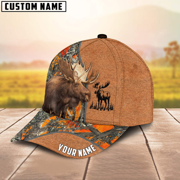 Maxcorners Moose Hunting Leather Pattern Personalized 3D Cap