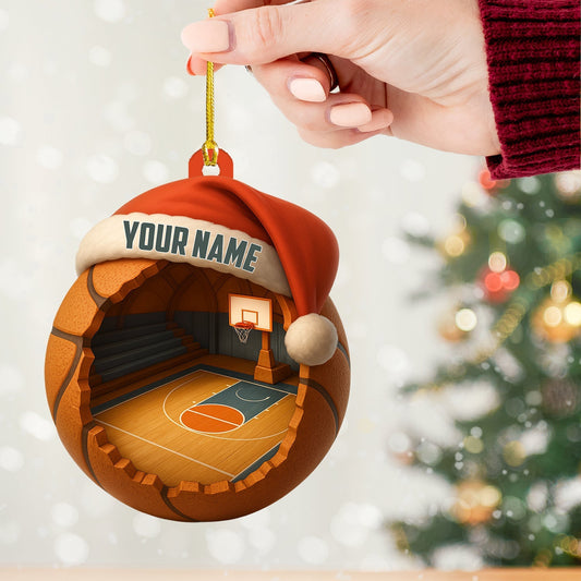 Maxcorners Christmas Basketball Lover, Home Decor, Christmas Ornament, Personalized Ornament 2D Flat LM2111