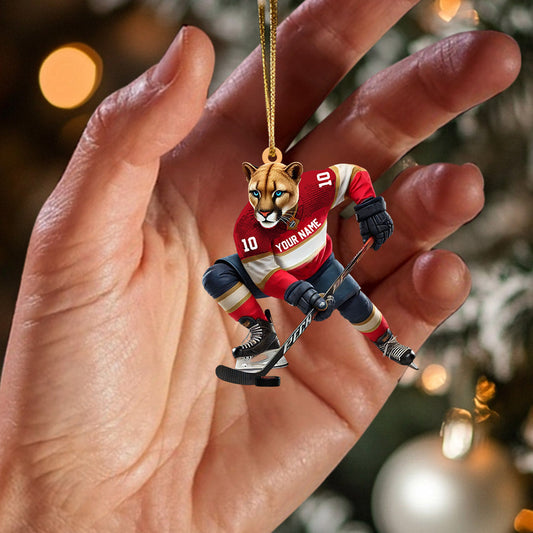 Maxcorners Florida Panthers Orn Hockey Christmas Ornament, Personalized Ornament 2D Flat LM2211