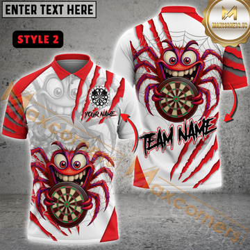 Maxcorners Darts Spider Personalized Name, Team Name 3D Shirt