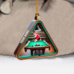 Maxcorners Billiard Santa Decor Christmas Ornament, Personalized Ornament 2D Flat LM2211