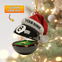 Maxcorners Billiard 8-Ball Pool Table Christmas Ornament