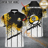 Maxcorners Ball 9 Ink Art Billiard Jersey Customized Name, Team Name 3D Polo Shirt