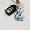 Maxcorners Marlin Fishing Keychain Fish Water Splash Art Personalized Name 2D Keychain