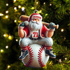 Maxcorners Custom Name Santa Baseball Ornament, Baseball Christmas Gift 2D Flat LM2111