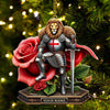 Maxcorners Custom Name England Warrior Ornament, England Lover Christmas Gift 2D Flat LM2111