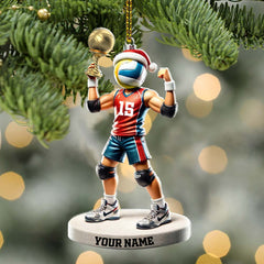 Maxcorners Custom Name and Number Volleyball Ornament, Volleyball Lover Christmas Gift 2D Flat LM2111