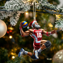 Maxcorners Volleyball Santa Home Decor Christmas Ornament, Personalized Ornament 2D Flat LM2211
