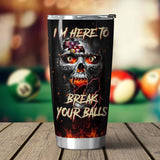 Maxcorners Billiards Balls Skull Personalized Stainless Steel Tumbler