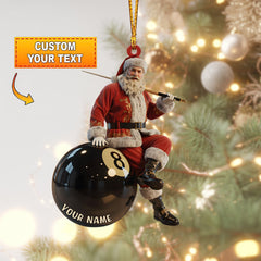 Maxcorners Billiard Pool Player Santa Ornament
